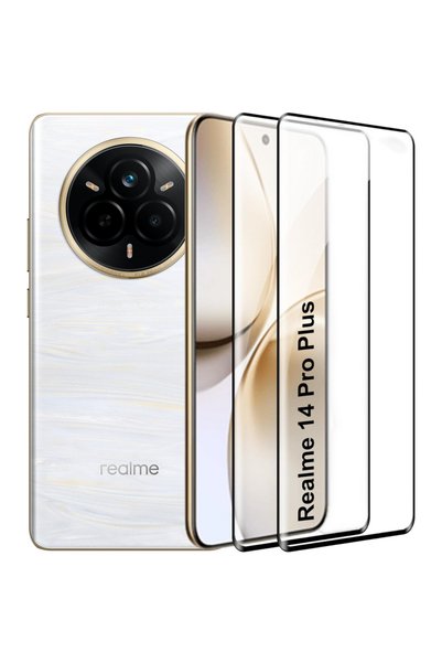 XGSM 2x Sticlă securizată 3D pentru Realme 14 Pro+ 5G, Ramă neagră