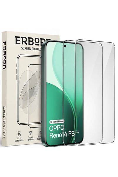 ERBORD 2x Sticlă securizată pentru Oppo Reno 14 F / 14 FS, Sticlă dură 9H