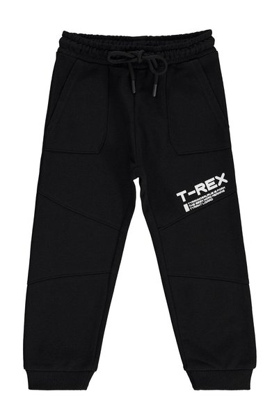 Sılversun Printed Sweatpants with Pockets for 2-7 Years Old - Black
