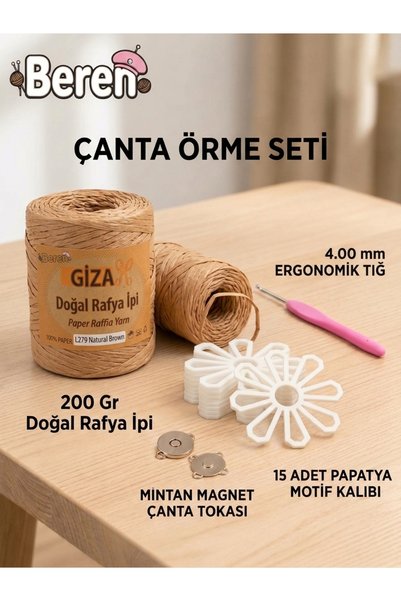 Genel Markalar Papatya Çanta Yapım Seti 15 Adet Plastik Kanvas Motif Kalıbı 2...