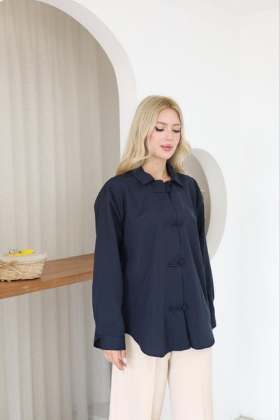 MODA قميص نسائي صيني أنيق وعصري مناسب للملابس الإسلامية، مناسب للاستخدام اليومي