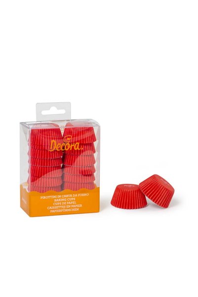 DECORA Forme de brioșe din hârtie roșie 32x22 mm 200 bucăți