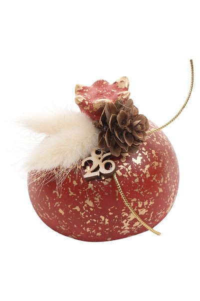 Beauty Home ΕΠΙΤΡΑΠΕΖΙΟ ΚΕΡΑΜΙΚΟ ΡΟΔΙ ΜΕ ΑΠΟΞΗΡΑΜΕΝΑ ΚΟΚΚΙΝΑ ΚΟΡ