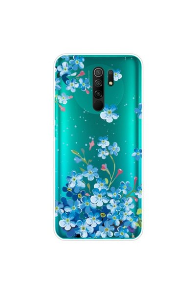 OEM Θήκη Σιλικόνης TPU για Xiaomi Redmi 9 με Μπλε Άνθη