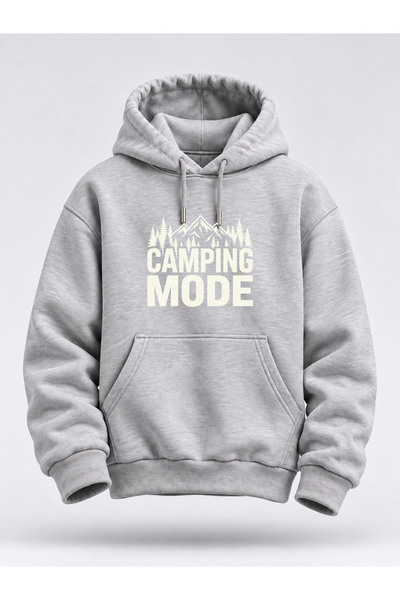 North Whiskers Camping Mode Printed Unisex Hoodie – Camping and Nature Themed...