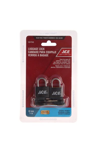 ACE Solid Brass Luggage Lock Pack (20 mm, 2 Pc.)