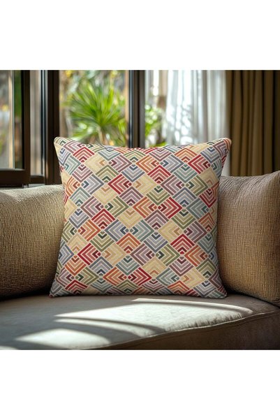 Beauty Home Πολύχρωμη Διαμαντένια Υφασμάτινη Μαξιλαροθήκη 45 x 45 εκ.