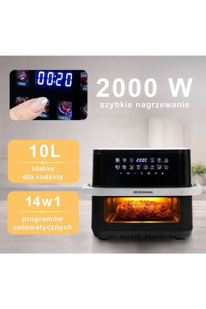 Bergmann YA friteuză fără ulei cu 1 cameră 10l 2000W N