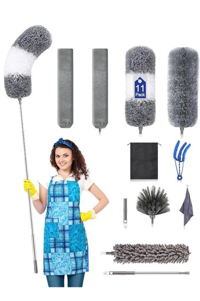 Haidue 11PCS Extendable Microfiber Duster Kit, 80-250cm Telescoping Cleaning ...