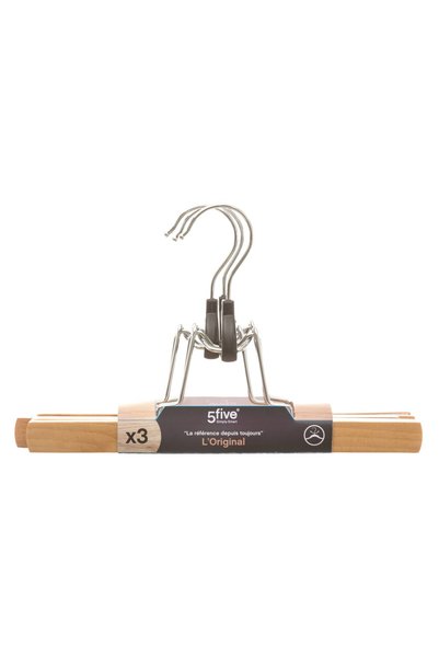 5FIVE Wood Clip Hanger (25 x 2.5 x 16.3 cm, 3 Pc.)