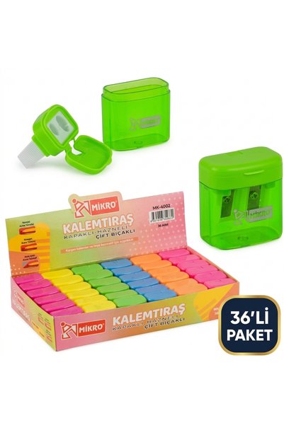 KALEMTIRAŞ MK-4002 ÇİFTLİ KAPAKLI HAZNELİ 36 LI PAKET