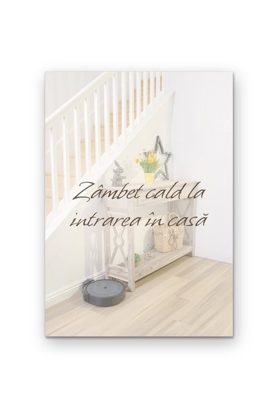 OEM Cardboard Poster Warm Smile at the Entrance to the House, Decorative Wall...
