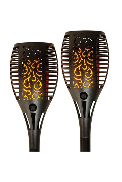JAGO Set de 2 lampi solare cu efect de flacara, 33 led-uri