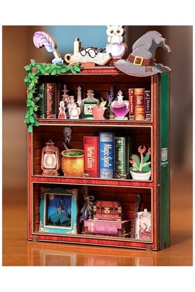 Generic Brand Puzzle 3D, Mini Cotor de carte, Book Nook Magic Bo