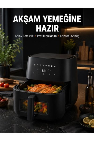 Royaleks Dokunmatik Ekranlı Air Fryer Sağlıklı Yağsız Pişirme Cihazı
