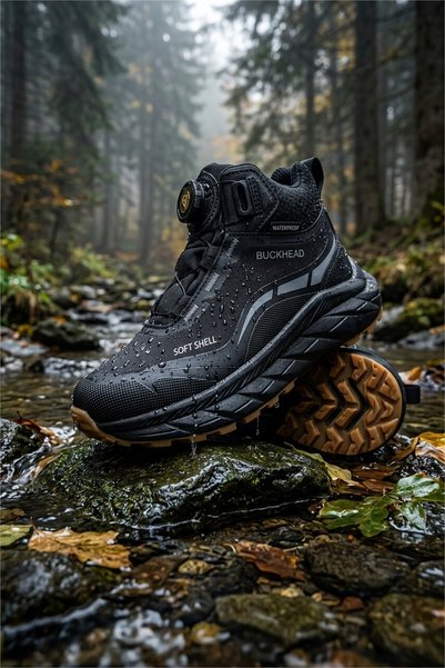 BUCKHEAD Waterproof Su Geçirmez Ortopedik Döner Düğmeli Kauçuk Taban Erkek Ço...