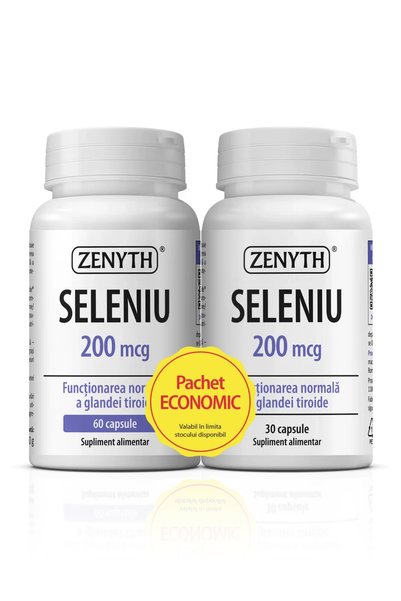 Zenyth Pharmaceuticals Pachet promoțional Seleniu 200 mcg, 90 capsule