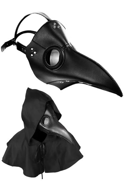 TAPIT Halloween Plague Doctor Mask Long Bird Beak PU Leather Gothic Steampunk...