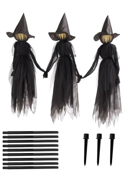 GGEROU Festival Decorations Large Light Up Holding Hands Screaming Witches,fe...