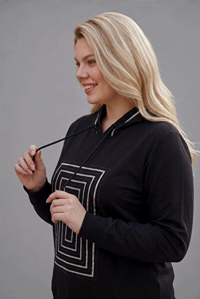 aytemas Önü Ve Kapüşonu Taşlı Sweatshirt
