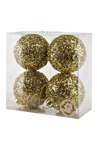 MONDEX SANTA LILA Set de 4 globuri 12cm