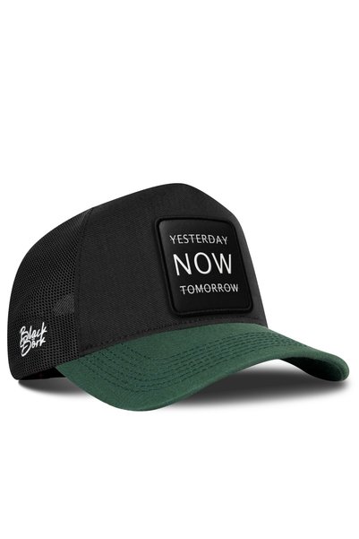 BlackBörk Yesterday Now Tomorrow Logo Cordura Petrol Green-Black Trucker Hat