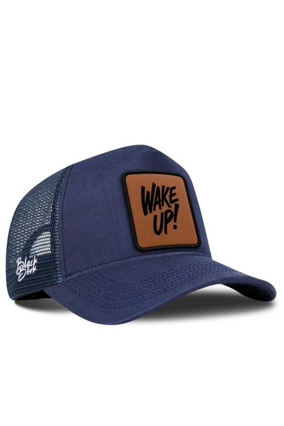 BlackBörk Wake up Logo Cordura Navy Blue Trucker Hat