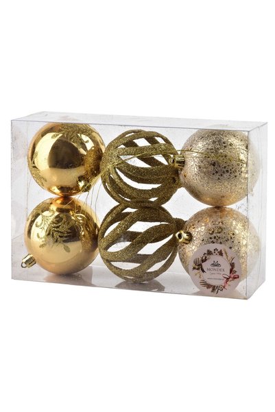 MONDEX SANTA LILA Set de 6 globuri de 8cm