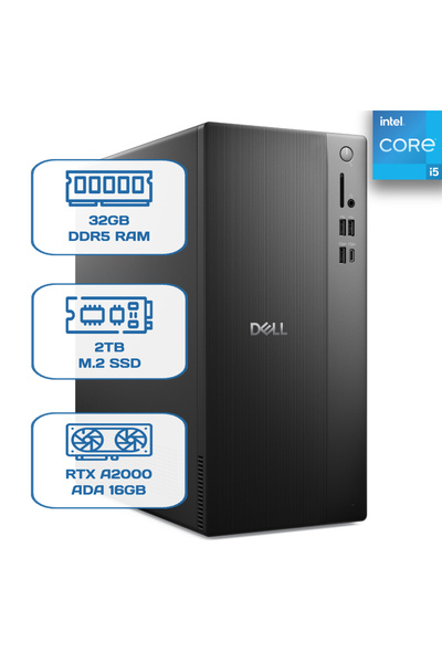 Dell Pro Tower Essential BTO005B_QVT1260_EMEA i5 14500 32GB DDR5 2TB M.2 SSD RTX A2000 ADA 16GB W11P Desktop
