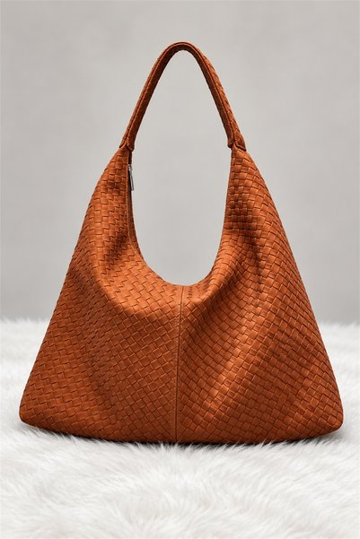 Generic Brand Women's Knitted Patterned Shoulder Bag Zippered Single Handle H...