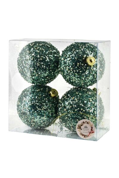 MONDEX SANTA LILA Set de 4 globuri 12cm