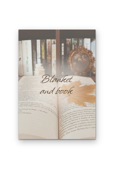 OEM Poster Carton 250g A4, Pătură și carte, Decor perete citat cozy