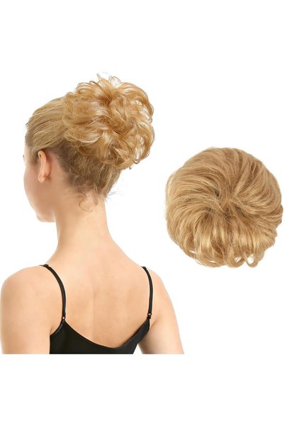 Dotail Extensie coadă de cal, cu elastic, 100% păr natural, 25–30 g, Blond Miere