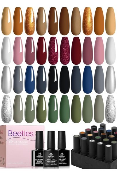 beetles Gel Polish جل بناء الأظافر بيتس بيلدر 6 قطع، جل مقوي 8 في 1، تايم تو ...