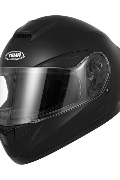 YEMA Full-Face Motorcycle Helmet, size M, built-in sun visor, adjustable vent...
