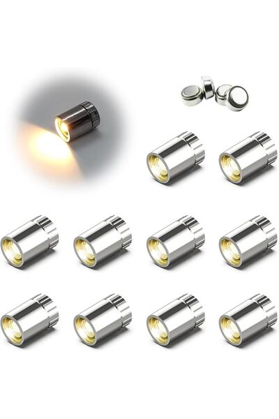 TERRIFI 10 قطع من أضواء LED الصغيرة اللاسلكية - تعمل بالبطارية، إضاءة دافئة ب...