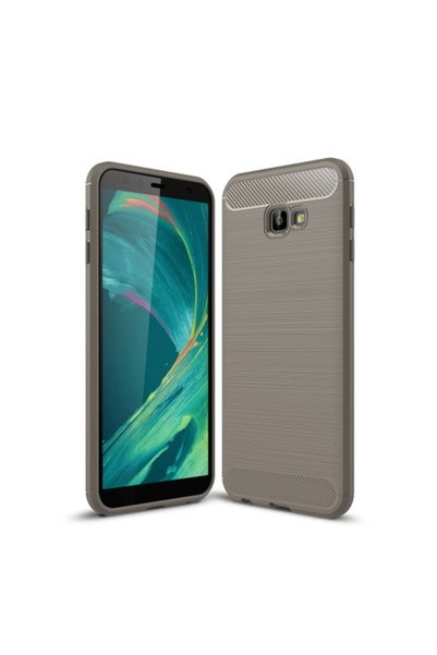OEM Θήκη Σιλικόνης TPU Carbon Fiber Brushed για Samsung Galaxy J4 Plus - Γκρι