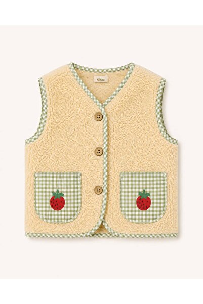 Kirazkids Embroidery Detailed Teddy Baby Kids Vest