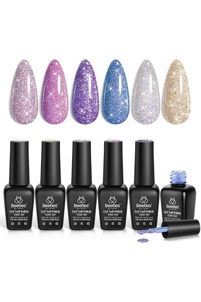 beetles Gel Polish Beetles Jelly Gel Nail Polish Set, 6 Colors Nude Sheer Nat...