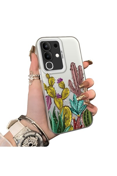 ucuc Phone Case for Vivo Y29 4g(V2434) Cactus Pattern with Silicone Edges and...