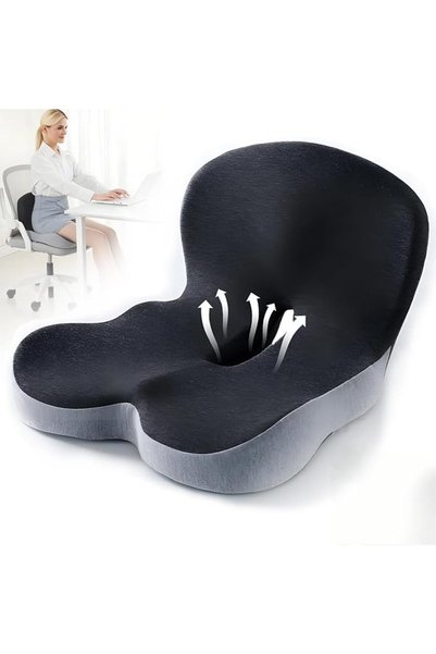 EXCEFORE Lumbar Support Cushion, Memory Foam Seat Cushion, Ergonomic Non-Slip...