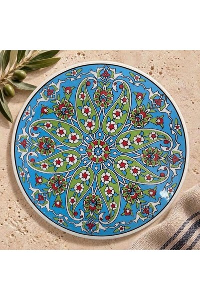 Eren Çini Seramiği Handmade Tile Patterned Ceramic Trivet - Heat Resistant, 1...