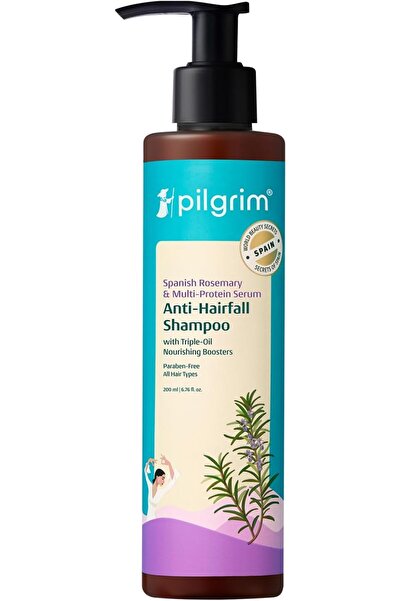 Pilgrim Spanish Rosemary, Biotin Anti Hairfall Shampoo For Unisex 200ml Clear