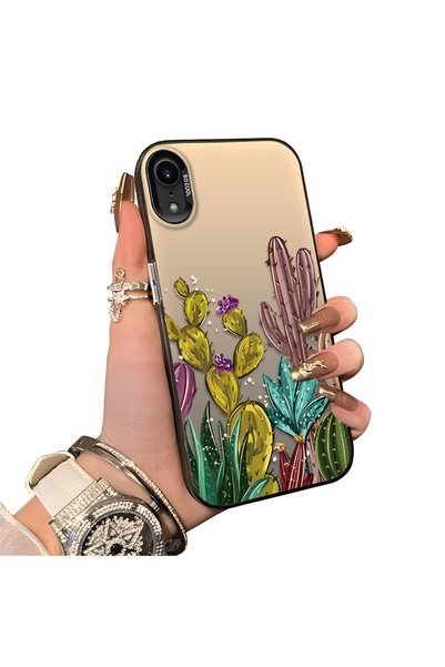 ucuc حافظة هاتف بنمط الصبار متوافقة مع iPhone XR، مصنوعة من الأكريليك الصلب م...