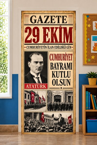 PROMISEBACKDROP2 Decor pentru ușă cu elastic, Decor pentru ușă din material t...