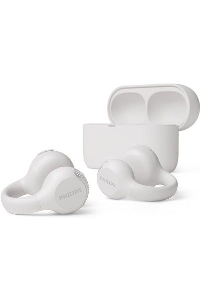 Philips سماعات أذن لاسلكية حقيقية TAQ2000WT/97 بتصميم مفتوح - راحة تامة، تشغي...