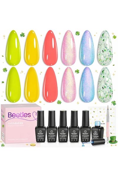 beetles Gel Polish Beetles Jelly Gel Nail Polish Set, 6 Colors Nude Sheer Nat...