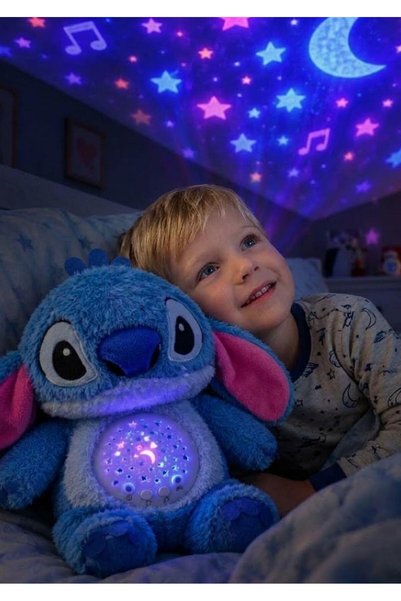 Solemia Projeksiyonlu Müzikli Stitch Gece Lambası Uyku Arkadaşı Peluş Oyuncak...