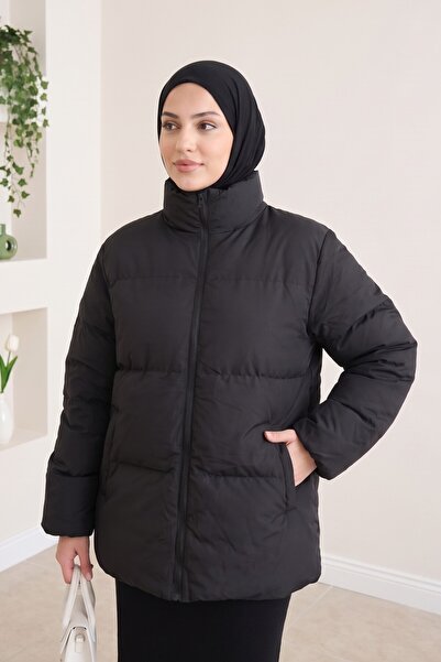 lavrisa Kadın Cepli Fermuarlı Şişme Mont