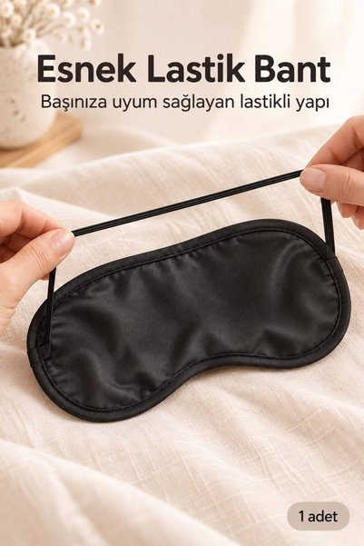 Evgereçlerim Uyku Bandı Göz Maskesi Ayarlanabilir Lastikli Hafif Saten Işık Geçirmez